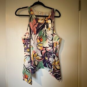 NWT: “HD in Paris” (Anthropologie) Multi-colored Peplum shirt. Size 16
